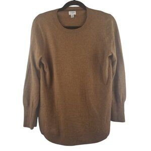J Crew Merino Wool Blend Women's Brown Crew Neck Sweater Sz S